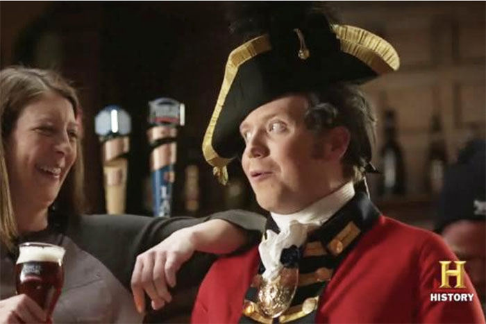 Brennan Lee Mulligan appears as a British soldier in an ad for Sam Adams Boston Lager on the History Channel.