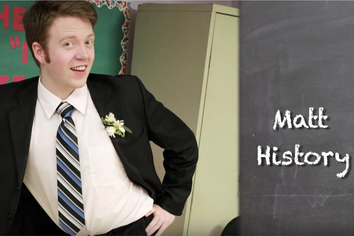 Brennan Lee Mulligan as history teacher Matt in MTVx's Teachers Lounge.